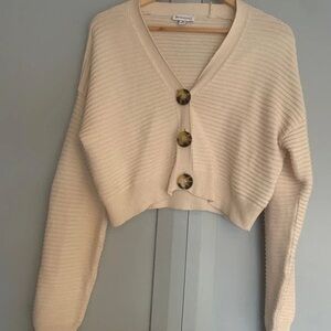 Warehouse Cream Button-Up Cardigan